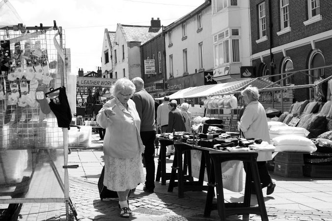 LANCASHIRE, Ormskirk. The Saturday Market.
