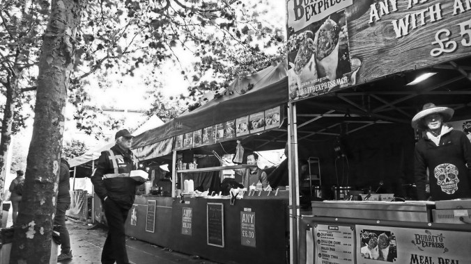 06/10/19  MANCHESTER. Piccadilly Gardens. Burritos Beneath The T