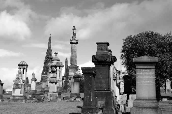 18/09/13 GLASGOW. The Necropolis, view of the Knox memorial.