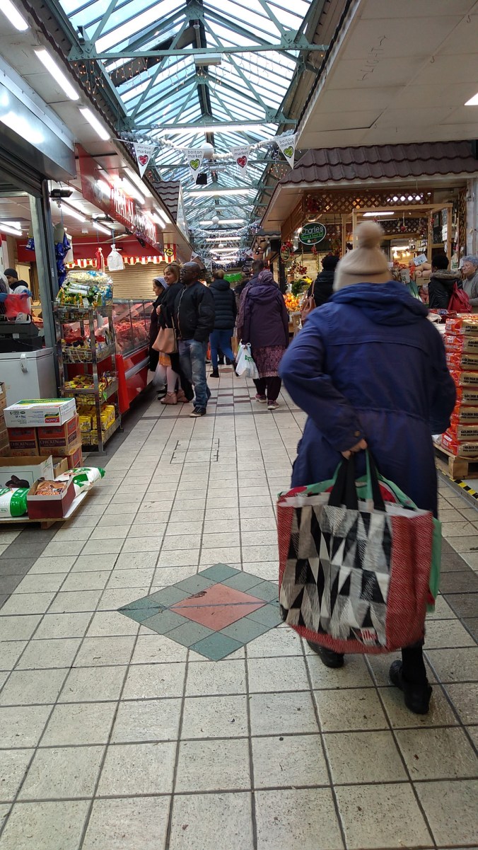 24/12/19 BOLTON. The Market. Shopping Bags